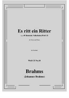 Nr.8-14: No.10 Es ritt ein Ritter (d minor) by Johannes Brahms