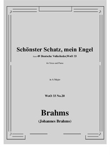 Nr.15-21: No.20 Schonster Schatz, mein Engel (A Major) by Johannes Brahms