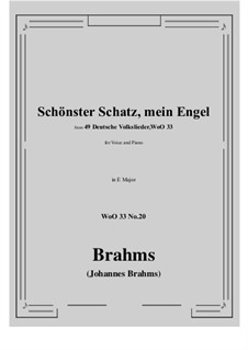 Nr.15-21: No.20 Schonster Schatz, mein Engel (E Major) by Johannes Brahms