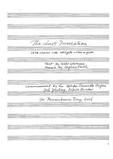 The Last Invocation: For mixed choir and violin by Stephen Smith