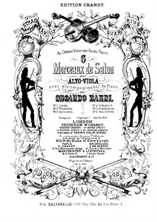 Saltarello für Violine (oder Viola Alta, oder Cello) und Klavier: Viola Alta Stimme by Odoardo Barri