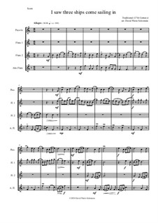 Variations on 'I saw three ships come sailing in': For piccolo, 2 flutes and alto flute by folklore