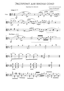 Impromty for viola solo: Impromty for viola solo by Arthur Orenburgsky