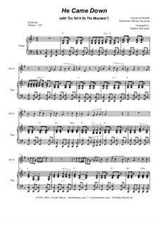 He Came Down (with Go Tell It On The Mountain): For Bb-Clarinet solo and Piano by folklore