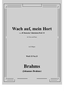 Nr.8-14: No.13 Wach auf, mein Hort (G Major) by Johannes Brahms