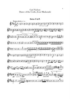 Maskerade, FS 39: Dance of the Cocks – french horns I-IV parts by Carl Nielsen