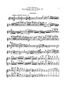 Sinfonie Nr.2 'Die vier Temperamente', FS 29 Op.16: Violinstimme I by Carl Nielsen