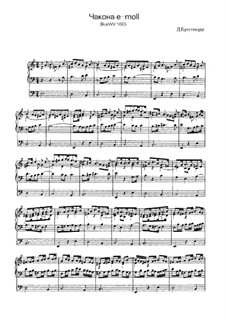 Chaconne in e-Moll, BuxWV 160: Für Orgel by Dietrich Buxtehude