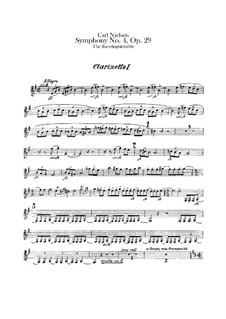 Sinfonie Nr.4 'Das Unauslöschliche', FS 76 Op.29: Klarinettenstimmen I-III by Carl Nielsen