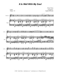 It Is Well with My Soul: Für Altsaxsophon und Klavier by Philip Paul Bliss