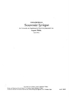 Fünf Stücke, Op.15: Nr.5 Souvenir lyrique – Partitur by August Nölck