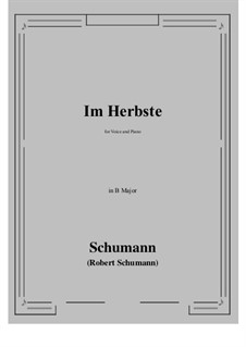 Im Herbste: B Major by Robert Schumann