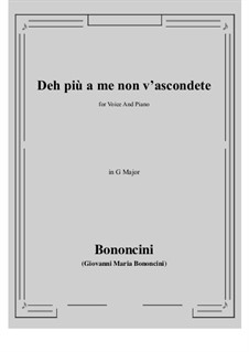 Deh più a me non v'ascondete: G Major by Giovanni Maria Bononcini