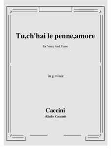 Tu, ch'hai le penne, Amore: G minor by Giulio Caccini