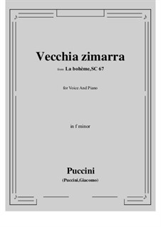 Vecchia zimarra: F minor by Giacomo Puccini