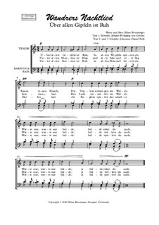 Wandrers Nachtlied von K. Breuninger Noten auf MusicaNeo