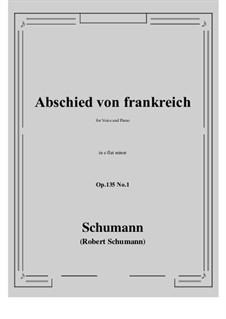 No.1 Abschied von frankreich: E flat minor by Robert Schumann