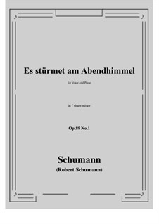 Sechs Gesänge, Op.89: No.1 Es stürmet am Abendhimmel (f sharp minor) by Robert Schumann