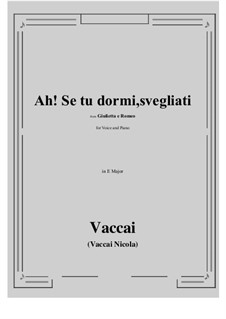 Julia und Romeo: Ah! Se tu dormi, svegliati (E Major) by Nicola Vaccai