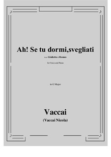Julia und Romeo: Ah! Se tu dormi, svegliati (G Major) by Nicola Vaccai