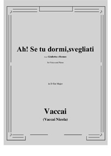 Julia und Romeo: Ah! Se tu dormi, svegliati (D flat Major) by Nicola Vaccai