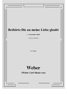 Bethōrte Die an meine Liebe glaubt: C-Dur by Carl Maria von Weber