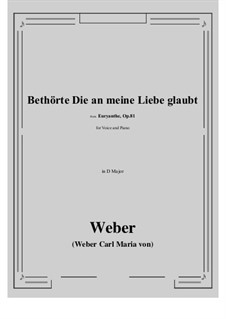 Bethōrte Die an meine Liebe glaubt: D Major by Carl Maria von Weber