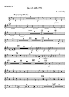 Walzer-Scherzo für Violine und Orchester, TH 58 Op.34: Klarinettenstimme II by Pjotr Tschaikowski