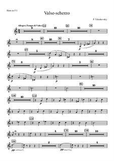 Walzer-Scherzo für Violine und Orchester, TH 58 Op.34: Horn I part by Pjotr Tschaikowski
