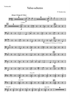 Walzer-Scherzo für Violine und Orchester, TH 58 Op.34: Cellostimme by Pjotr Tschaikowski