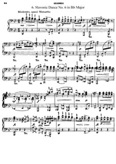 Nr.6 Starodávný: Für Klavier, vierhändig by Antonín Dvořák