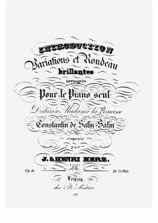 Variations Brillantes sur la Cavatina 'O dolce concento', Op.16: Variations Brillantes sur la Cavatina 'O dolce concento' by Henri Herz, Jacques Herz