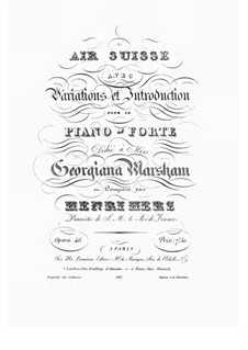 Air Suisse avec Variations et Introduction, Op.46: Air Suisse avec Variations et Introduction by Henri Herz