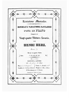 Récréations Musicales, Op.71: Suite No.2 by Henri Herz