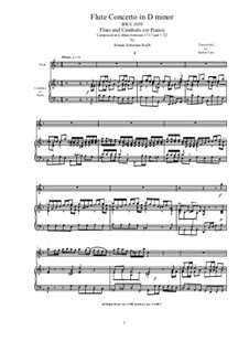 Oboenkonzert in d-Moll, BWV 1059: Version for flute and cembalo (or piano) by Johann Sebastian Bach