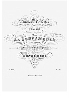 Variationen Brillante über Themen aus 'La Sonnambula' von Bellini, Op.105: Für Klavier by Henri Herz