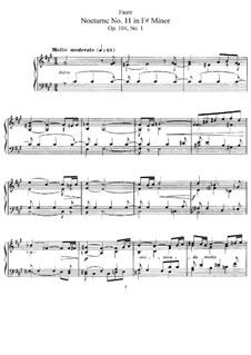 Nocturne für Klavier Nr.11 in fis-Moll, Op.104 No.1: Für einen Interpreten by Gabriel Fauré