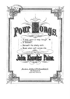 A Bird upon a Rosy Bough, Op.40 No.1: A Bird upon a Rosy Bough by John Knowles Paine