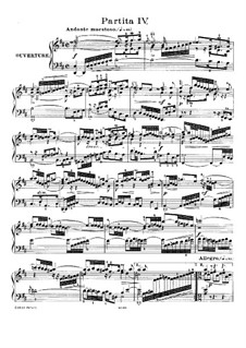 Partita für Tasteninstrument Nr.4 in D-Dur, BWV 828: Für Klavier by Johann Sebastian Bach