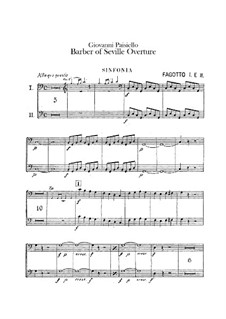 Der Barbier von Sevilla, R 1.64: Ouvertüre – Fagottenstimmen by Giovanni Paisiello