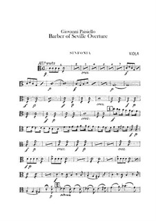 Der Barbier von Sevilla, R 1.64: Ouvertüre – Bratschenstimme by Giovanni Paisiello