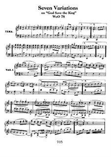 Sieben Variationen über englisches Lied 'Gott schütze die König', WoO 78: Für Klavier by Ludwig van Beethoven