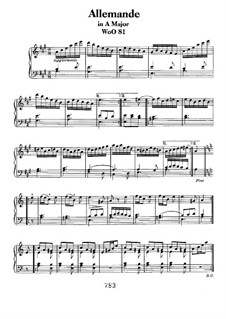 Allemande in A-Dur, WoO 81: Für Klavier by Ludwig van Beethoven