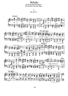 Vier Balladen, Op.10: Vollsammlung by Johannes Brahms