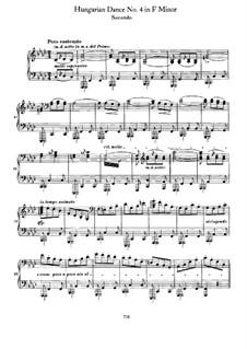 Tanz Nr.4 in fis-Moll: Erste und zweite Stimme by Johannes Brahms