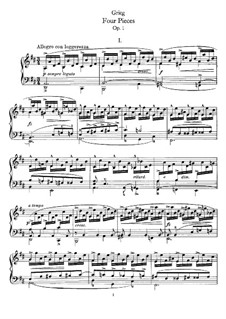 Vier Stücke, Op.1: Vollsammlung by Edvard Grieg