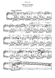 Sechs polnische Lieder. Transkriptionen über Themen von Chopin, S.480: No.5 My Darling by Franz Liszt