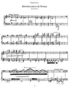Réminiscences de 'Norma'. Transcription on Themes by Bellini, S.394: Für Klavier by Franz Liszt