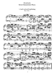 Sieben Charakterstücke, Op.7: Vollsammlung by Felix Mendelssohn-Bartholdy