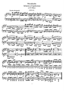 Scherzo a capriccio in fis-Moll, WoO 3: Für einen Interpreten by Felix Mendelssohn-Bartholdy
